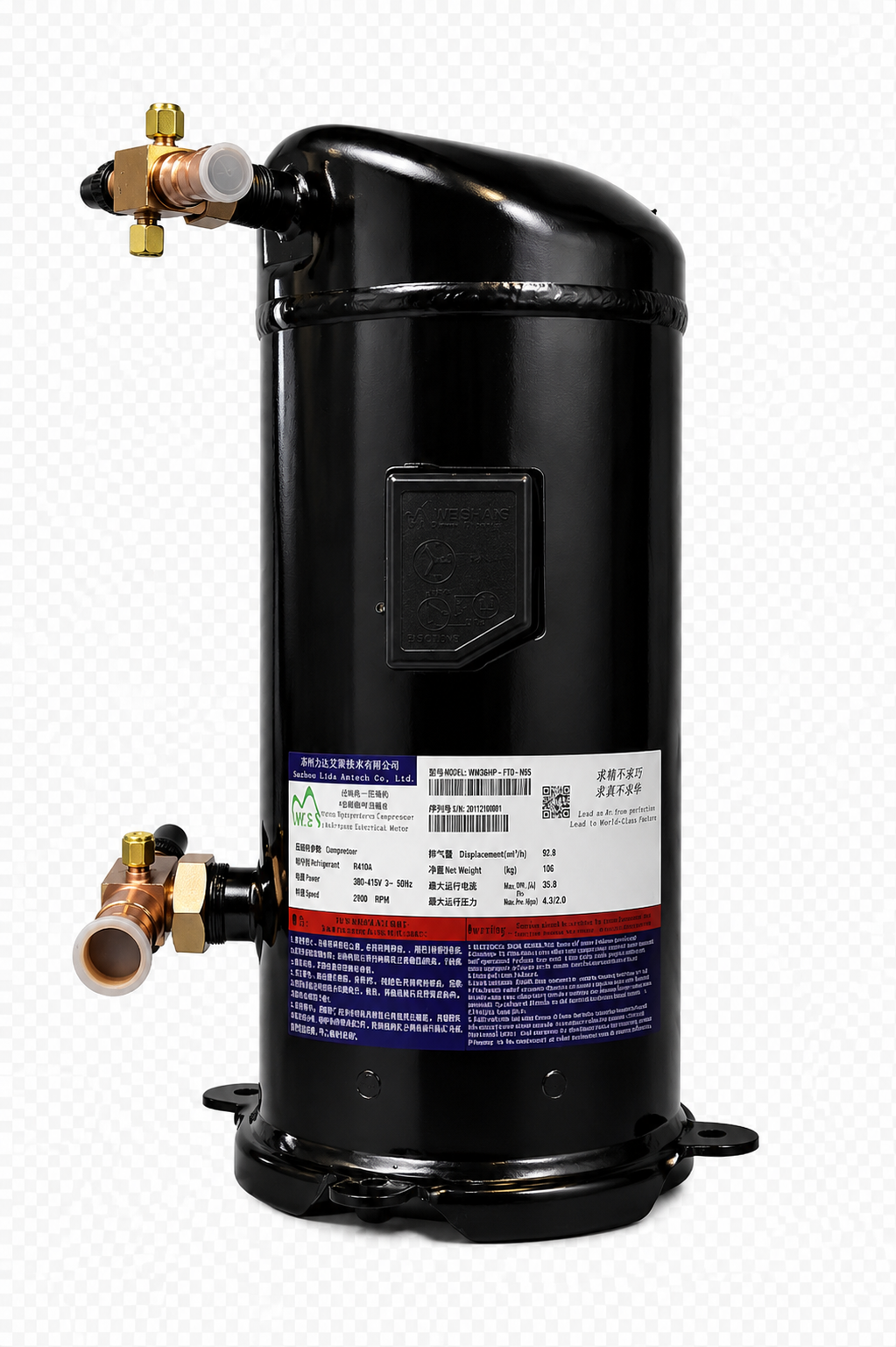WB2-25HP, R404A, 220V,380V, Weishans Scroll Compressor